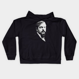 Claude Debussy Black and White Kids Hoodie